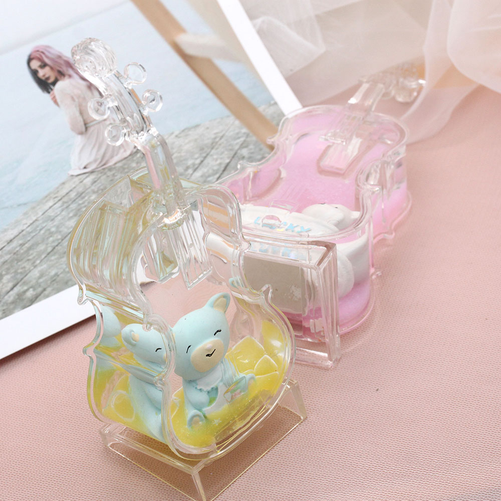 Cartoon ball floating hourglass timing ornament, violin oil drip pen insert liquid flowing sand toy