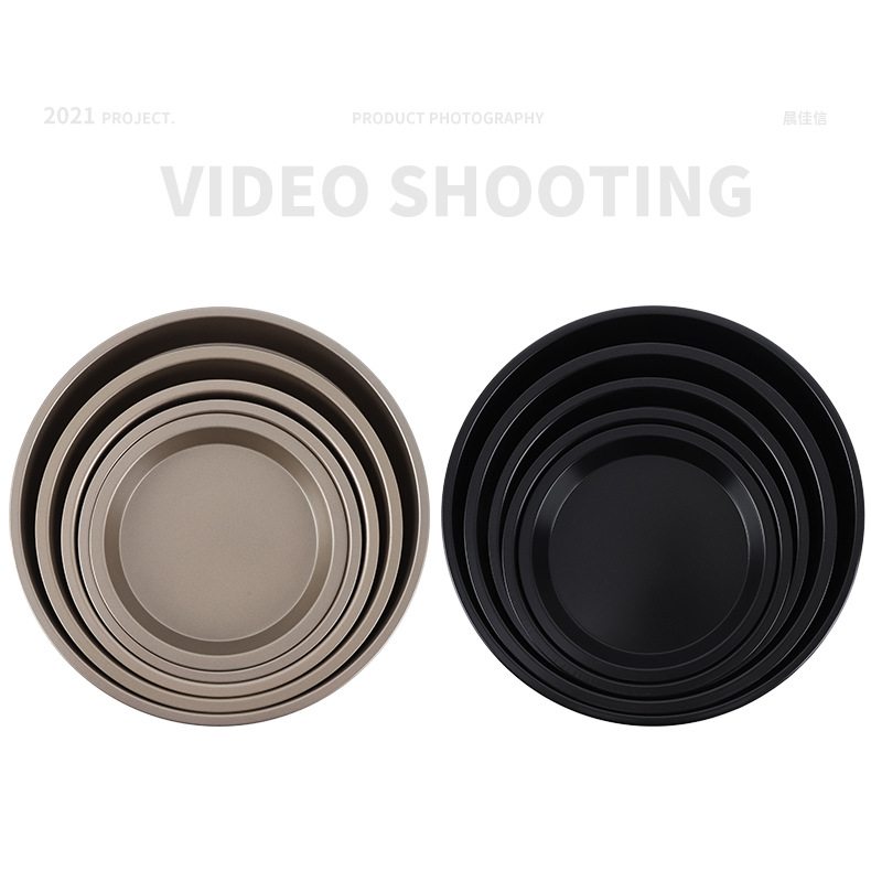 Wholesale cake molds, round pizza trays, 6/7/8/9-inch carbon steel non-stick pizza trays, baking tools from the manufacturer Application Scenario