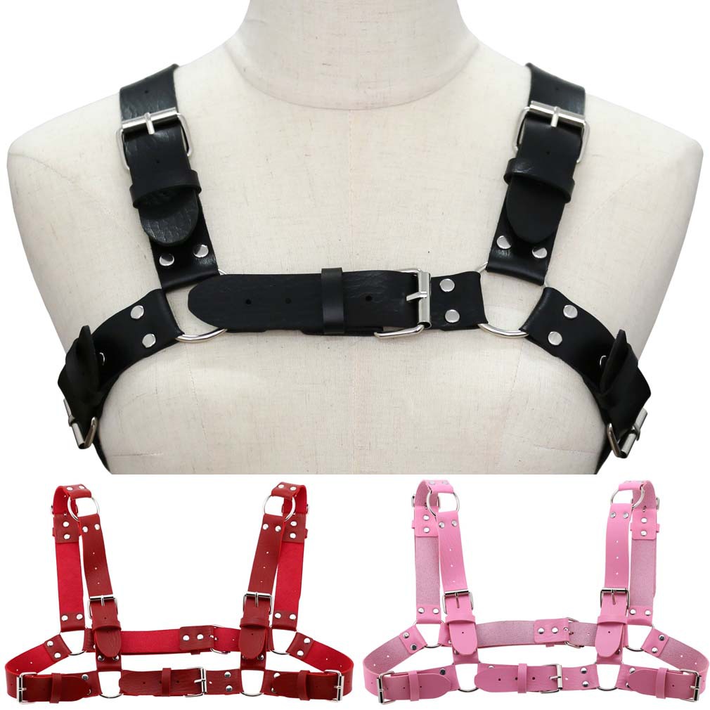 Men's and women's leather adjustable belt sling harness Punk Goth chest strap strap Body strap