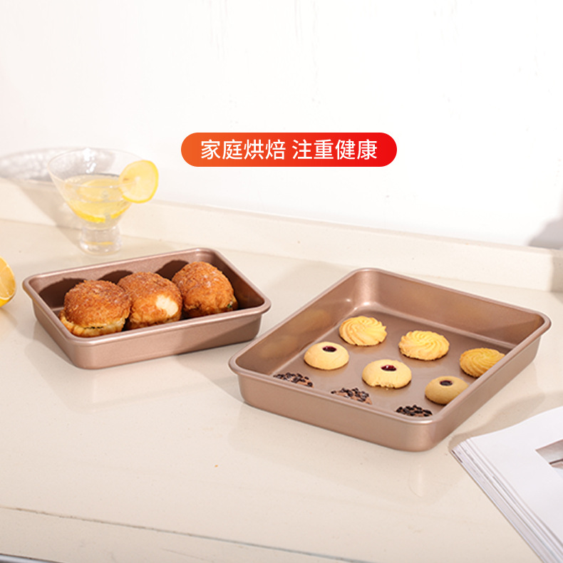 Factory wholesale baking molds: Rectangular baking trays with deepened non-stick texture, old-fashioned snowflake cookies, chicken wings, and heavy steel cake molds details Picture