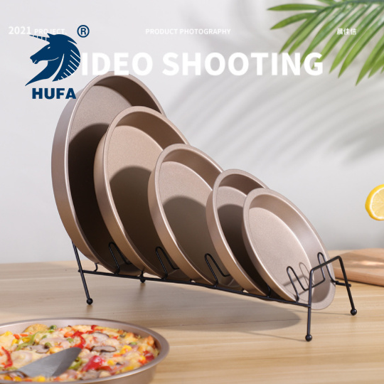 Wholesale cake molds, round pizza trays, 6/7/8/9-inch carbon steel non-stick pizza trays, baking tools from the manufacturer