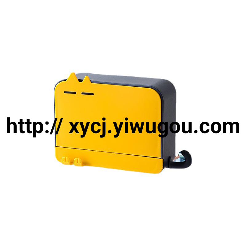 Wholesale of bathroom cartoon wall-mounted creative no-hole flip-top soap boxes and household sealed water-draining soap storage racks Item Picture