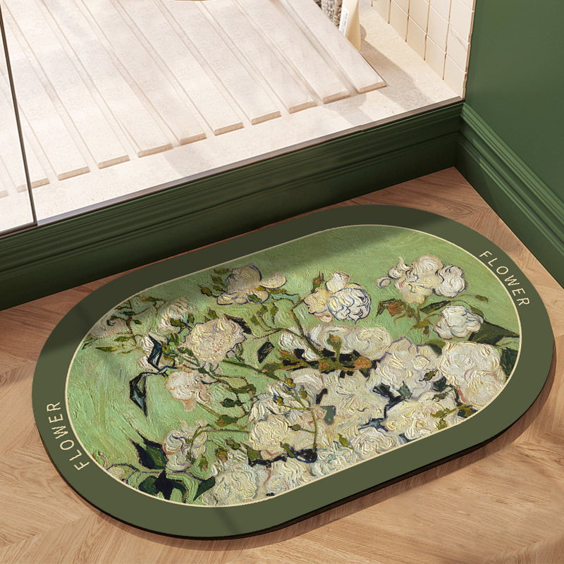 The bathroom diatom mud water-absorbing soft pad is anti-slip. The toilet floor mat and kitchen floor mat are anti-slip, oil-proof and can be wiped without washing