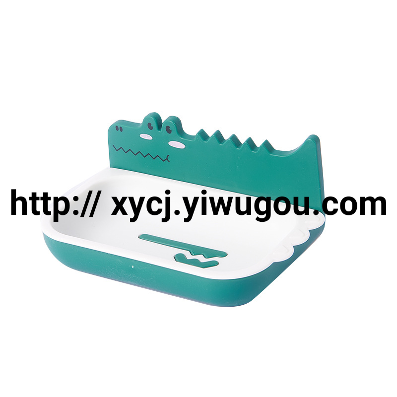 Wall-mounted soap box, small crocodile soap stand, no-drilling soap box, draining bathroom soap stand, wall-mounted soap box Item Picture