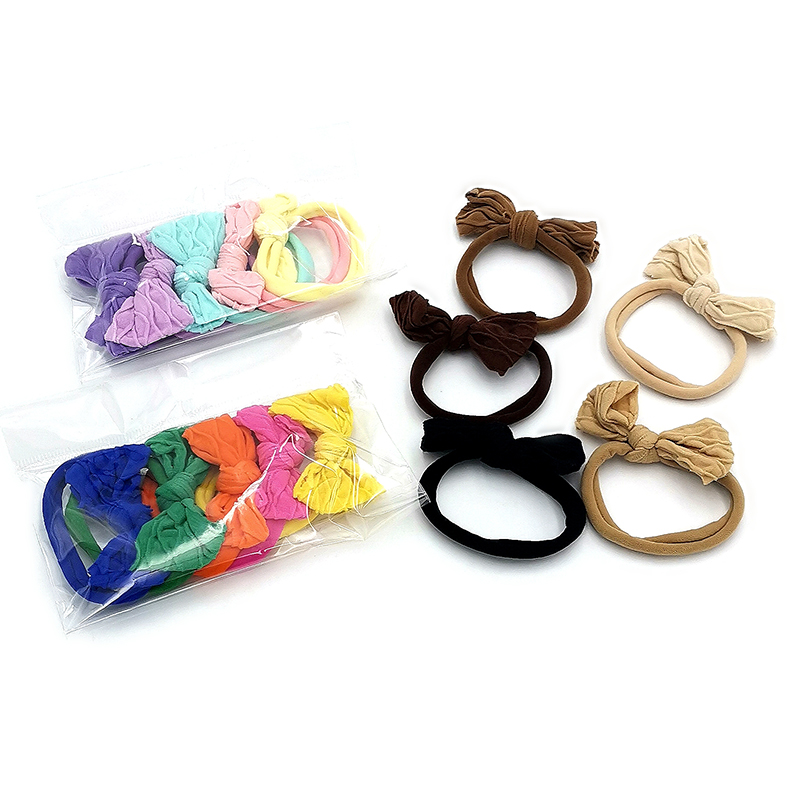 B1124 bag of 5 bow-shaped hair bands, hair accessories, hair ties, hair bands, hair rings and hair belts, 2 yuan, 2 yuan store in Yiwu details Picture