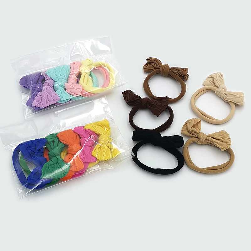 B1124 bag of 5 bow-shaped hair bands, hair accessories, hair ties, hair bands, hair rings and hair belts, 2 yuan, 2 yuan store in Yiwu Specification image