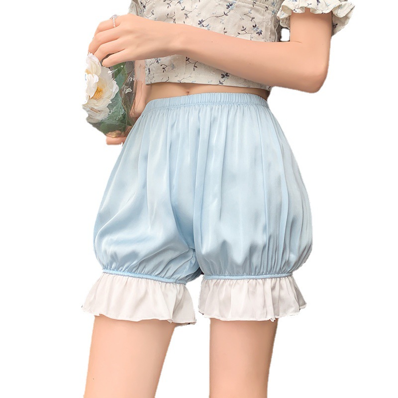 Wholesale summer thin ice silk anti-glare outerwear pumpkin lantern safety pants satin loose women's leggings Item Picture