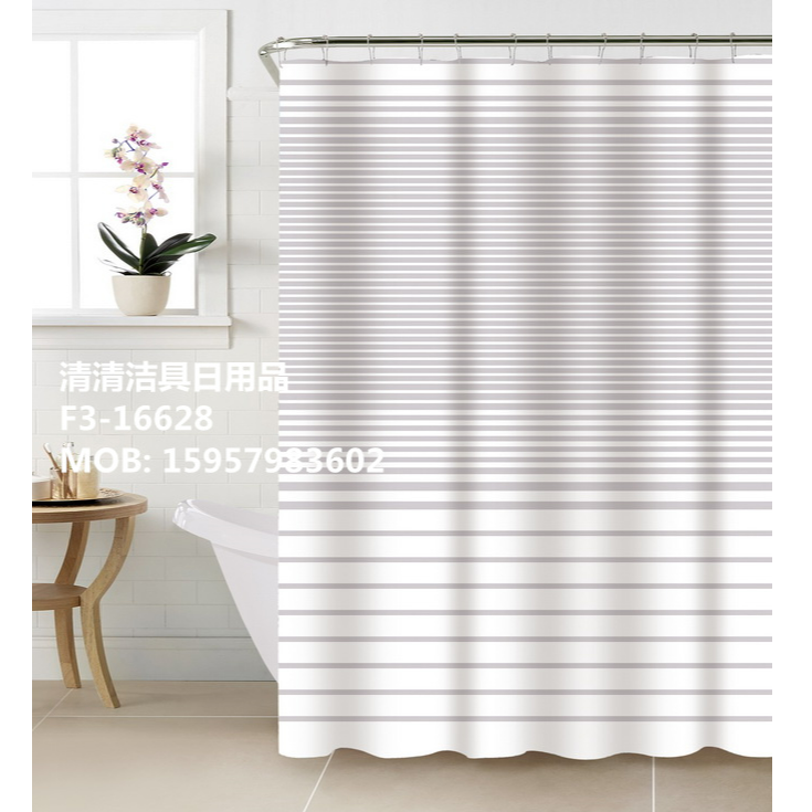 亚马逊工厂直销浴帘塑料浴帘印花浴帘大版浴帘定位浴帘