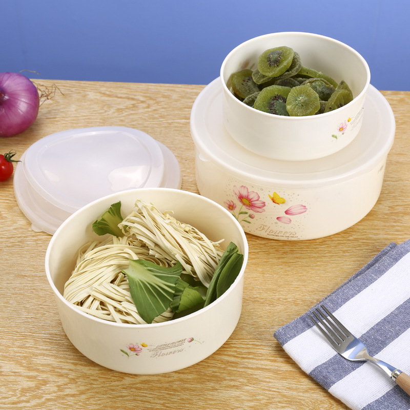 [Factory Direct Sale] High-quality and reasonable gift set of three-piece round microwave food preservation box Specification image
