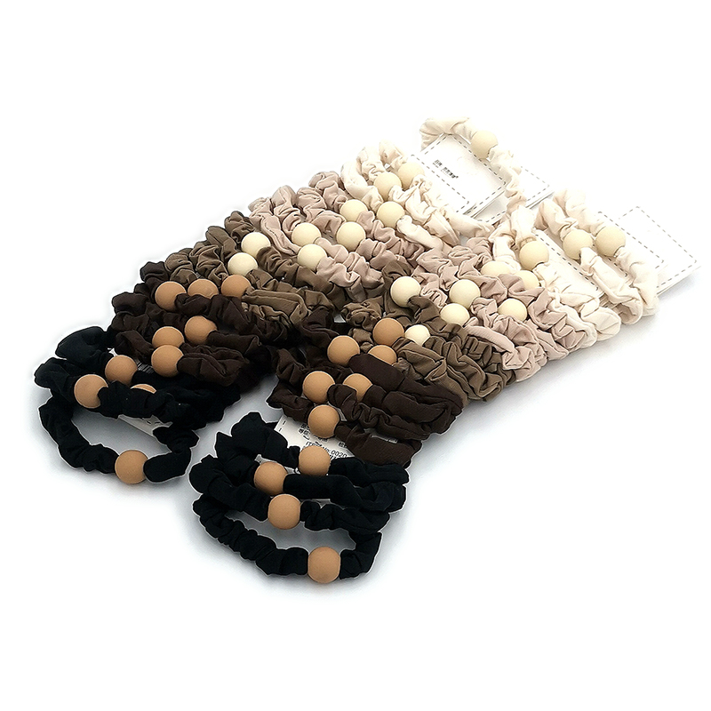 A3513 Sausage ring Chiffon, two leather bands, hair accessory, Korean style headwear, Hair band, hair rope, Yiwu Eryuan Store Item Picture