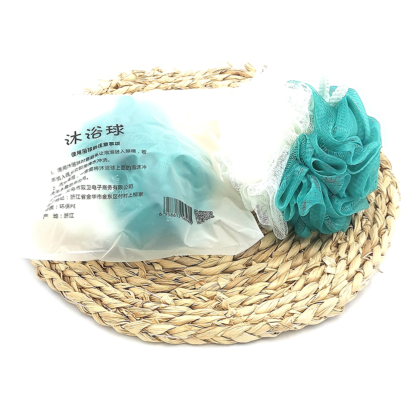 P2011 Bag of two-color large bath flowers, bath flowers, bath scrubbing flowers, daily chemical products, Yiwu, 2 yuan details Picture