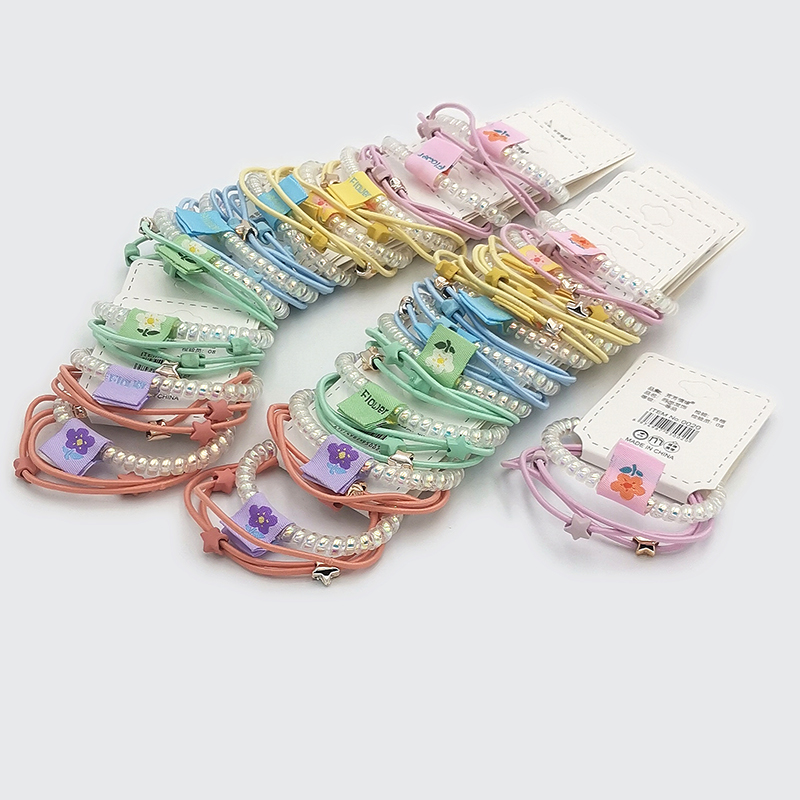 A3321 telephone line + rubber band combination rubber ring rubber band Headwear Hair rope Hair accessory wholesale in a two-yuan store details Picture