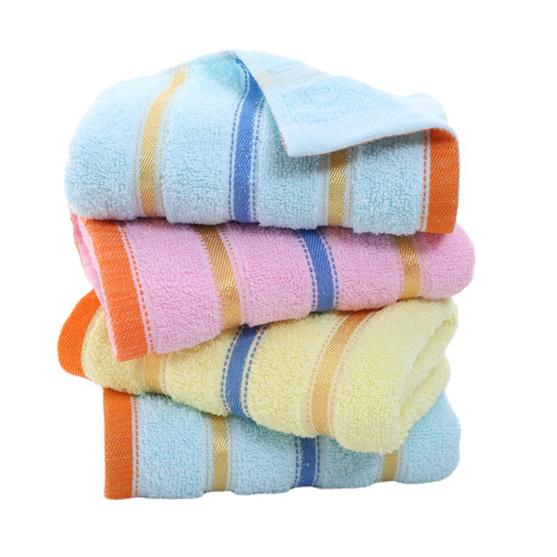 Pure cotton tricolor satin striped plain towel face towel Specification image