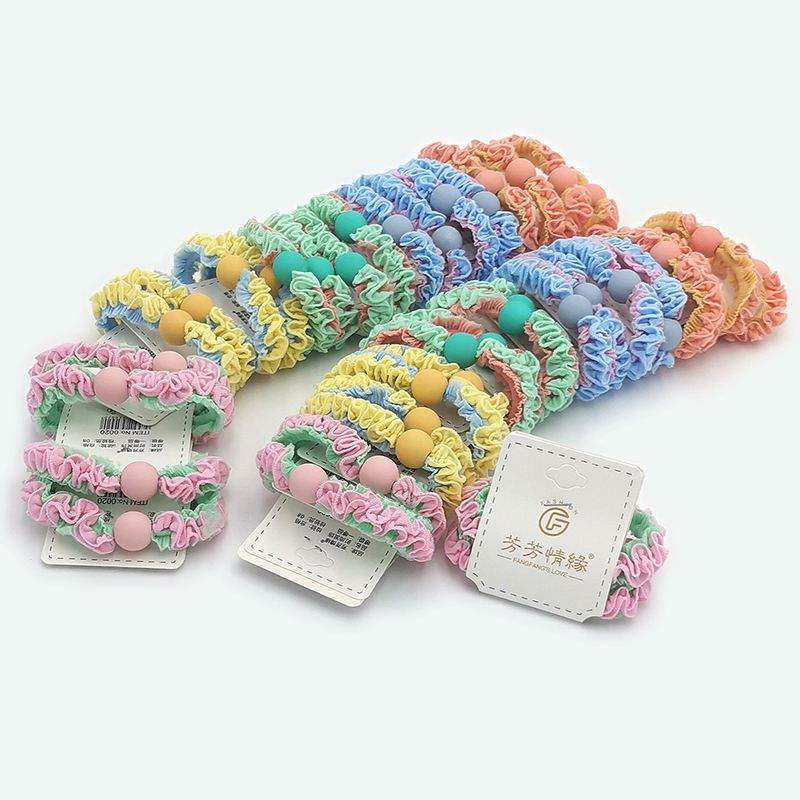 A3722 Lace + beaded two-band hair accessory, Korean version headwear, hair band, hair rope, Yiwu Eryuan Store Specification image