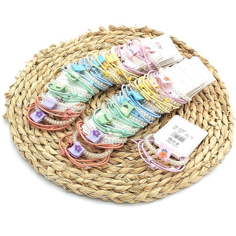 A3321 telephone line + rubber band combination rubber ring rubber band Headwear Hair rope Hair accessory wholesale in a two-yuan store Specification image