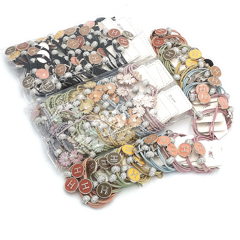 A3326 accessories + ball diamonds, two rubber bands, hair bands, hair ties, hair ties, hair accessories, 2-yuan store in Yiwu Specification image