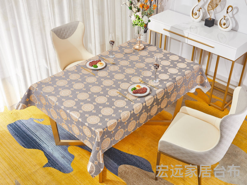 Tablecloth New Drawing High-End Quality, Waterproof Anti-Oil Cleaning Pvc Tablecloth Item Picture