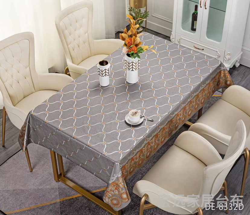 Tablecloth New Luxury Gold Yarn Cloth Tablecloth, High-End Quality, Waterproof And Anti-Oil Cleaning Pvc Tablecloth Item Picture