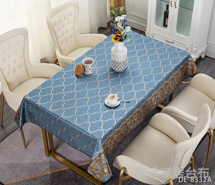 Tablecloth New Luxury Gold Yarn Cloth Tablecloth, High-End Quality, Waterproof And Anti-Oil Cleaning Pvc Tablecloth