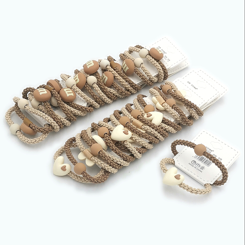 A3437 Milk Coffee Fashion Leather Band Hair Accessory Korean Version Headwear Hair Band Hair Rope Yiwu Eryuan Store details Picture