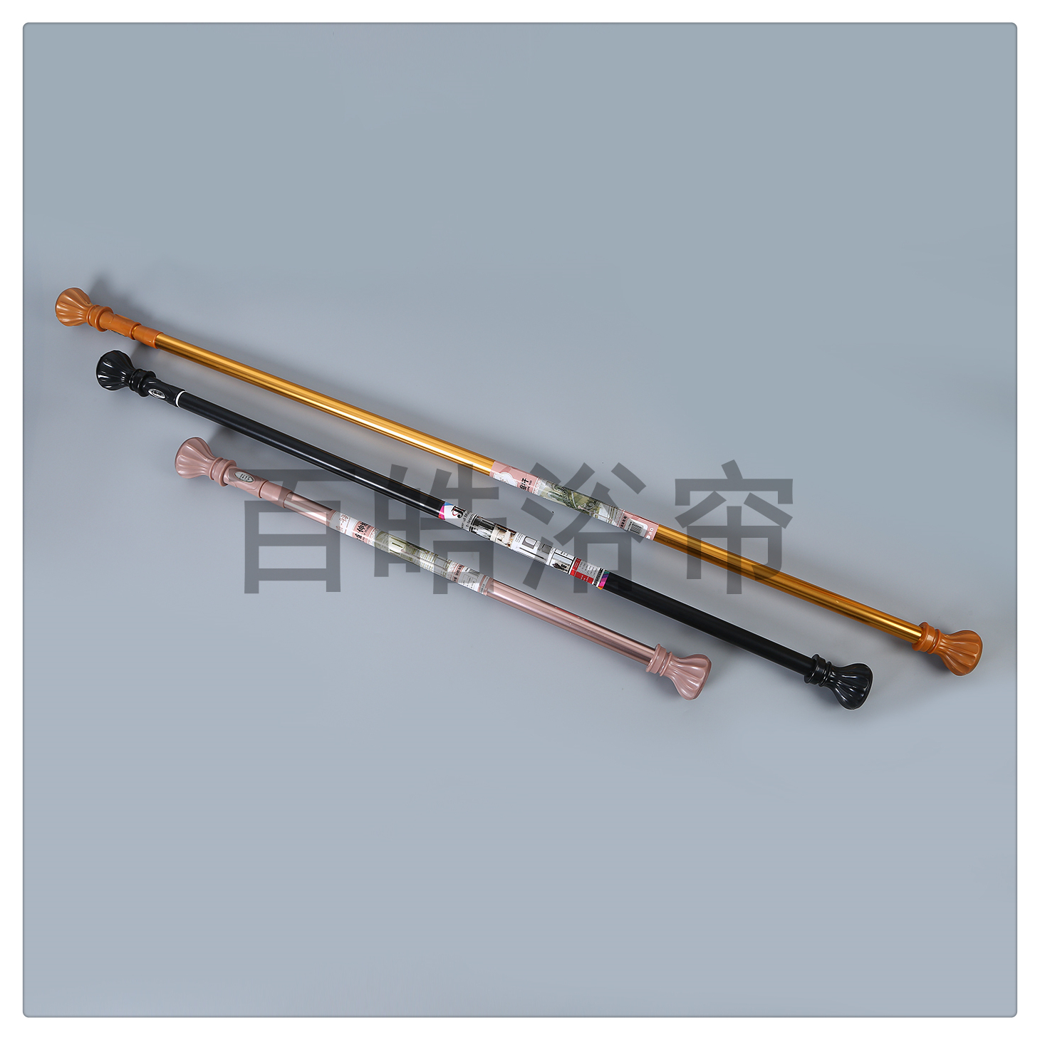 Stainless steel clothes drying rod non-punched curtain rod bathroom shower curtain rod balcony telescopic rod
