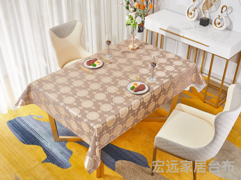 Tablecloth New Drawing High-End Quality, Waterproof Anti-Oil Cleaning Pvc Tablecloth