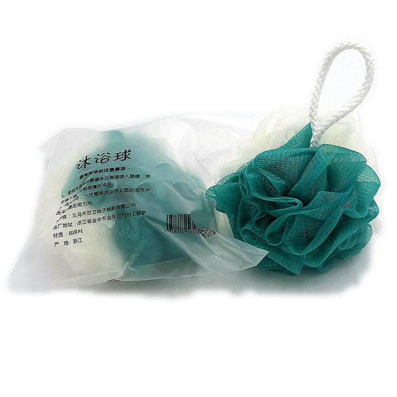 P2011 Bag of two-color large bath flowers, bath flowers, bath scrubbing flowers, daily chemical products, Yiwu, 2 yuan Application Scenario