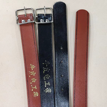 Old cowhide electrician belt men's whole cut oil edge belt labor protection miners wire Japanese word pin buckle belt