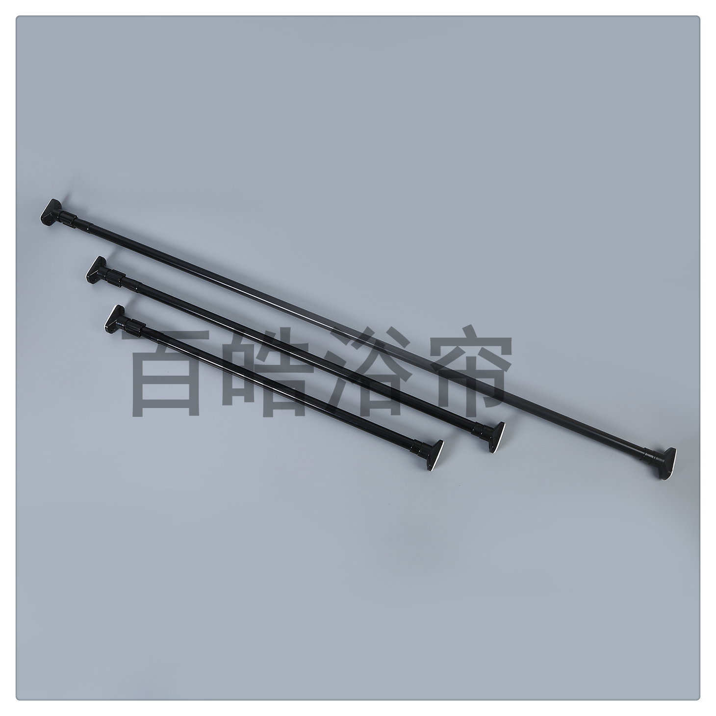 Shower Curtain Rod Non-Punching Bathroom Telescopic Rod Clothes Drying Rod Bedroom Bathroom Shower Curtain Hanging Rod Stainless Steel Thick And Thick details Picture