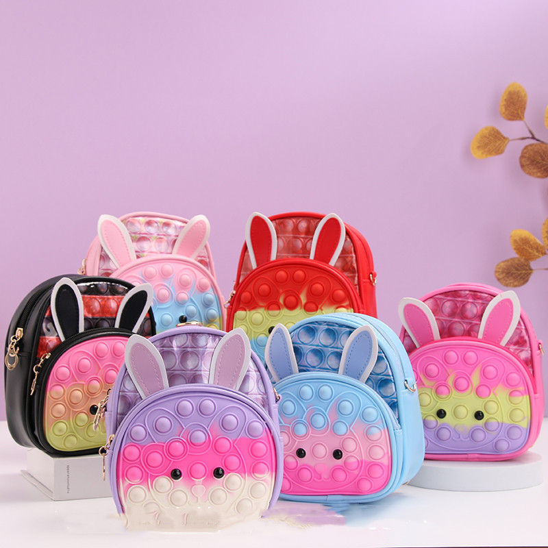 Rodent eradication pioneer cross-border rabbit double layer children's backpack cartoon bubble fashion double shoulder children's backpack thumbnail