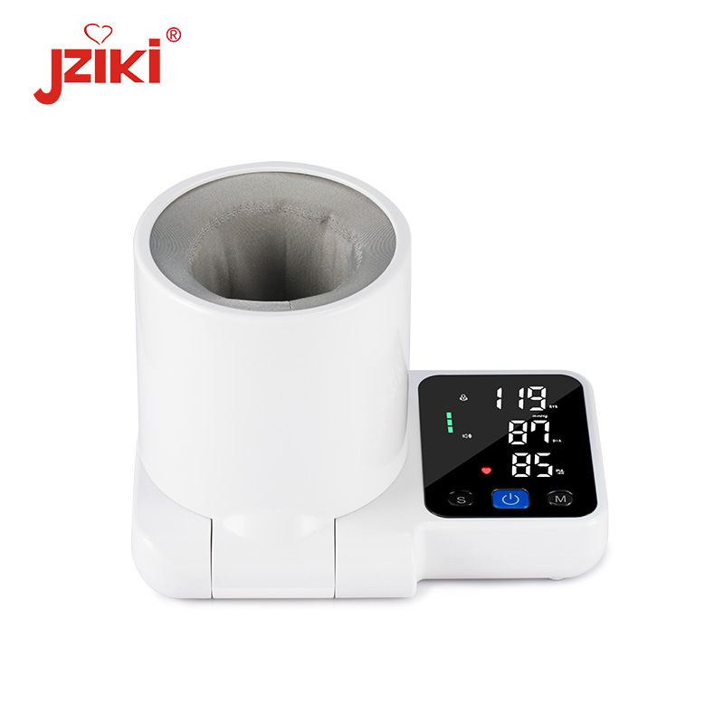 JZIKI电子血压计臂筒式全自动智能家用医用高精准测量仪老人LED屏产品图