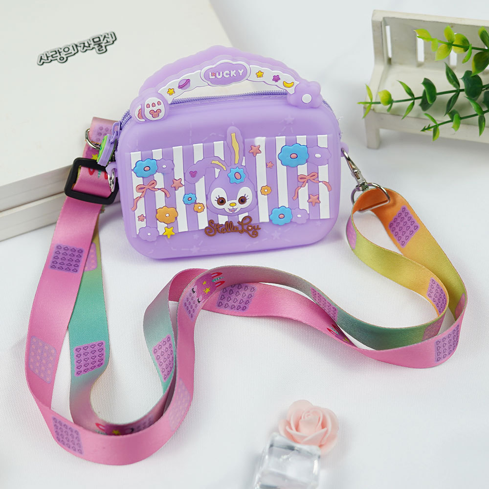 Pink and purple Daisy exterminating rat coin purse Girl Princess Dream oblique cross coin purse pinch music earphone bag snack storage bag thumbnail