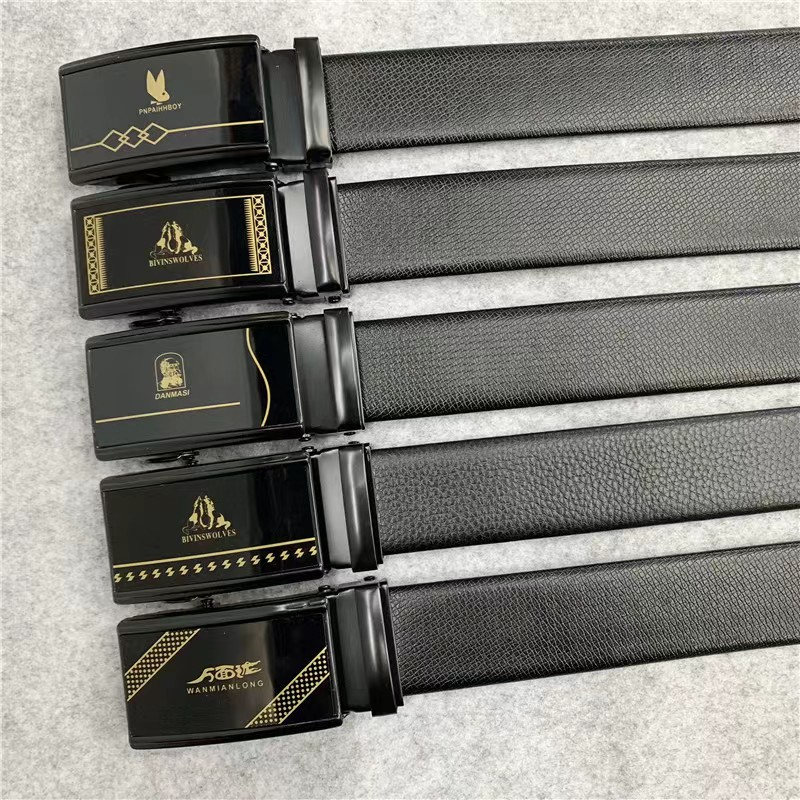Factory direct sales: Fashionable and versatile, self-locking pvc edge casual pants belt, business dress pants belt, high-end and elegant Specification image