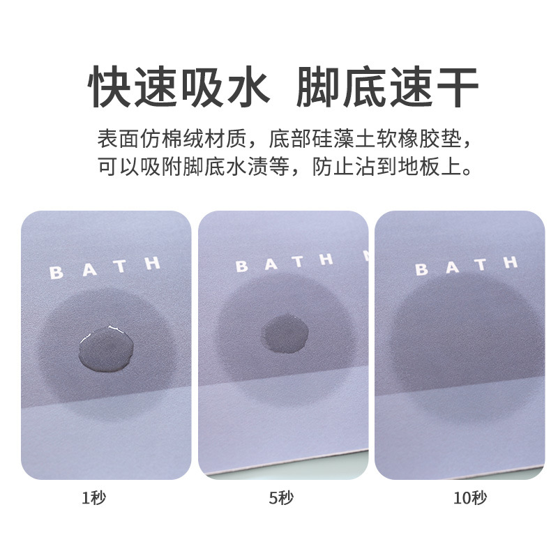 Diatom Mud Cushion Absorbent Mat Toilet Door Mat Non-Slip Bathroom Foot Mat Bathroom Quick-Drying Mat Carpet details Picture