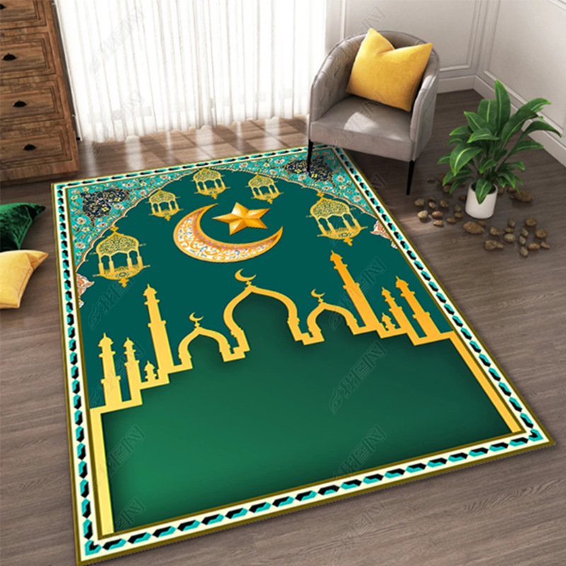 工厂直销批发伊斯兰穆斯林3D印花礼拜毯祈祷垫佛教礼拜朝拜地毯详情图2