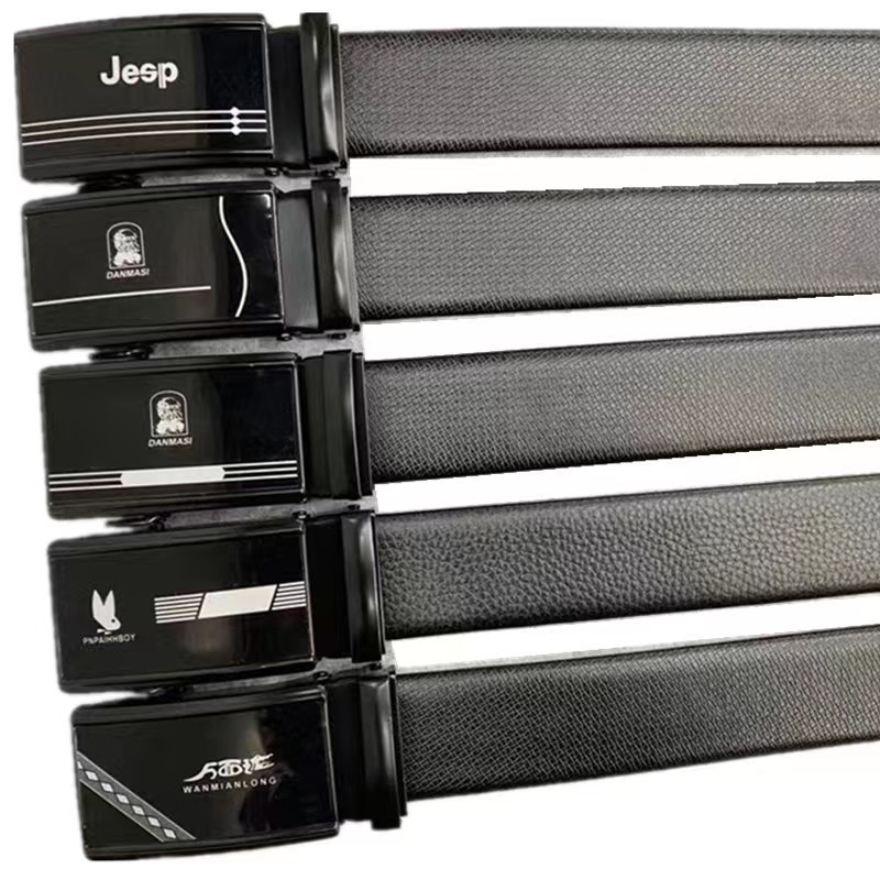 Factory direct sales: Fashionable and versatile, self-locking pvc edge casual pants belt, business dress pants belt, high-end and elegant details Picture