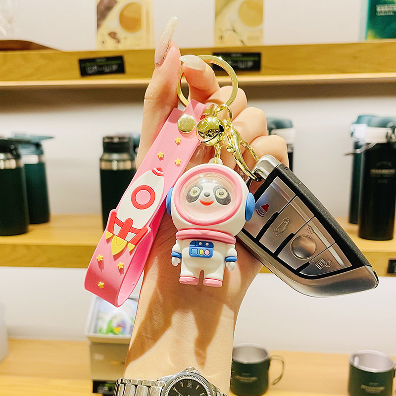 Wholesale of panda keychains, cartoon dolls, keychains, cute bags, pendants, personalized auto parts and creative pendants Application Scenario