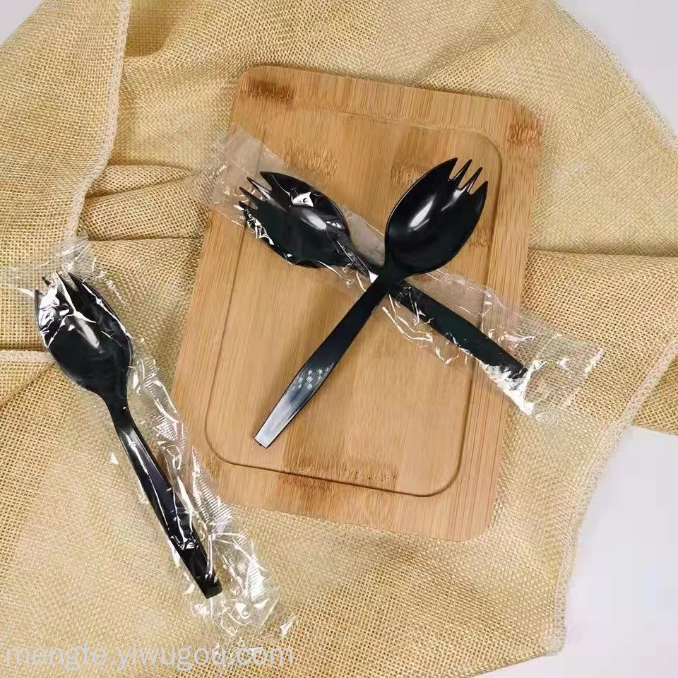 Disposable Plastic Knife, Fork And Spoon Individual Packaging Spork Spoon Disposable Cake Spork Spoon Thickened Spork Spoon Fruit Fork Item Picture