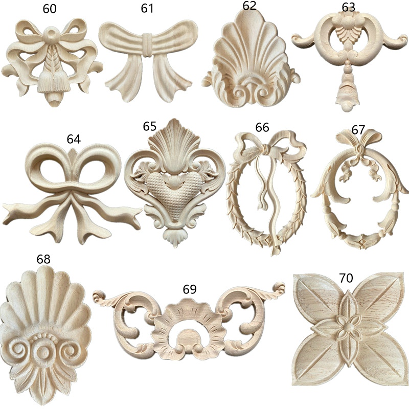New products of wood carvings, solid wood decals, European-style background walls, furniture and decorative items, corner flower ceilings, Chinese-style flower bows Application Scenario