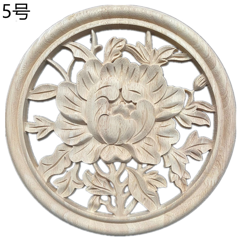 The cabinet doors are decorated with Chinese round solid wood carvings, fish, peonies and lotus flowers, and are embossed with classical Ming and Qing Dynasty craftsmanship Specification image