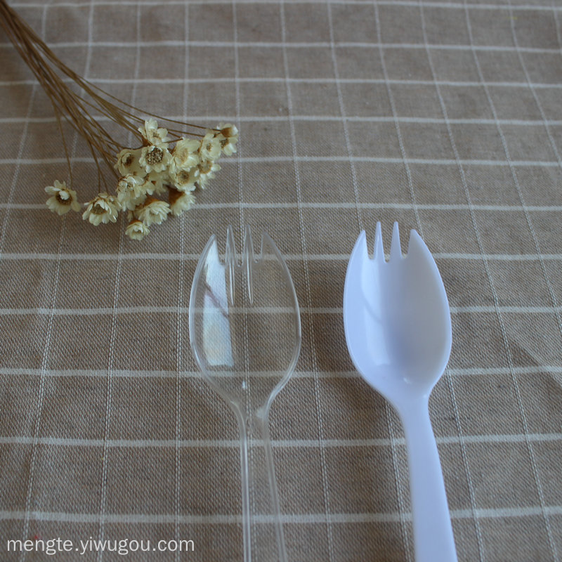 Disposable Plastic Knife, Fork And Spoon Individual Packaging Spork Spoon Disposable Cake Spork Spoon Thickened Spork Spoon Fruit Fork Application Scenario