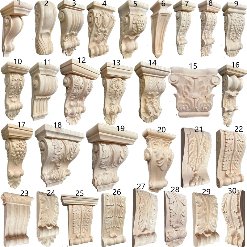 New recommendations for wooden carvings, solid wood European-style column heads, beam supports, Roman column doorways, background walls, decorative decals and corner flowers