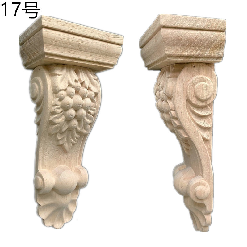 New recommendations for wooden carvings, solid wood European-style column heads, beam supports, Roman column doorways, background walls, decorative decals and corner flowers Application Scenario