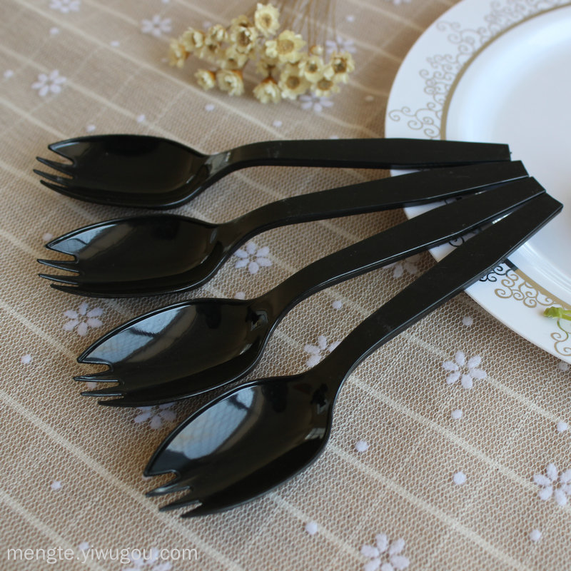 Disposable Plastic Knife, Fork And Spoon Individual Packaging Spork Spoon Disposable Cake Spork Spoon Thickened Spork Spoon Fruit Fork details Picture