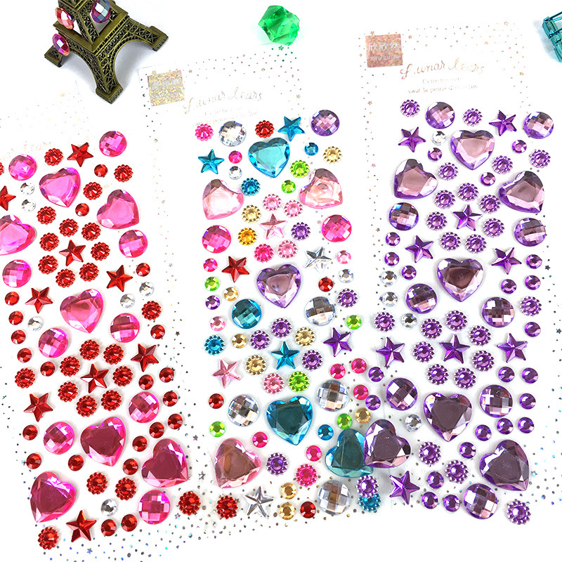 创意DIY手工宝石贴DIY相册钻贴手机美容背胶钻贴满天星爱心钻钻贴