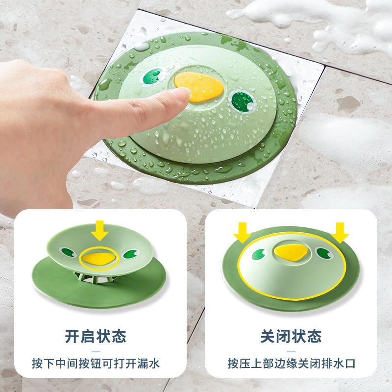 The floor drain for the kitchen and toilet is a press-type anti-odor sealing and bouncing silicone floor drain for the bathroom to prevent clogging Specification image