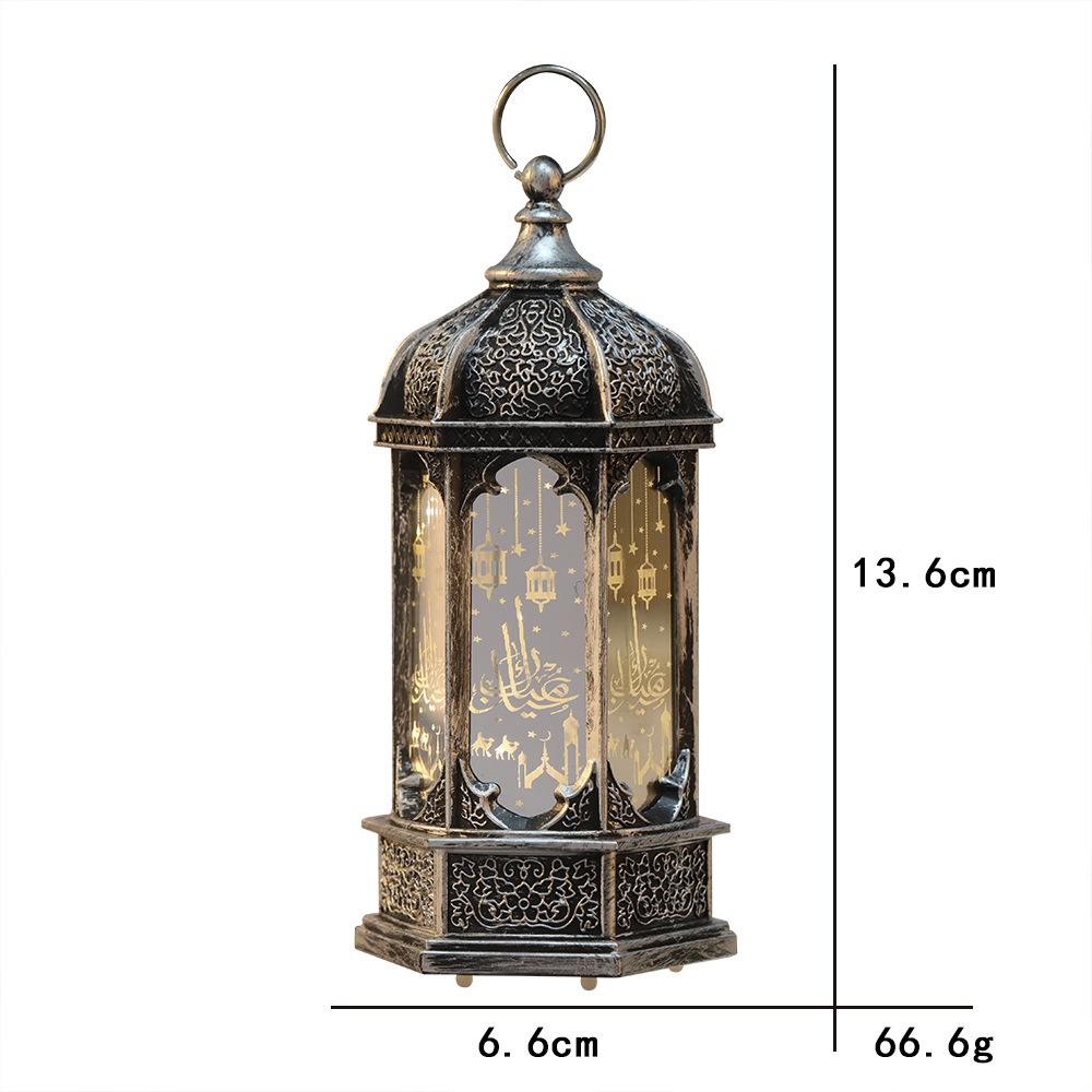 New retro hexagonal glass small wind lamps, night lights, LED illuminated ornaments, Christmas interior decorations from Europe and America Specification image