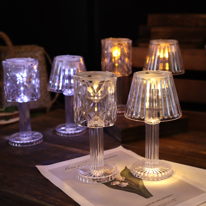 Electronic candles, wind lamps, bedside lamps, crystal diamond lamps, table lamps, atmosphere rose petals, internet-famous romantic night lights Application Scenario