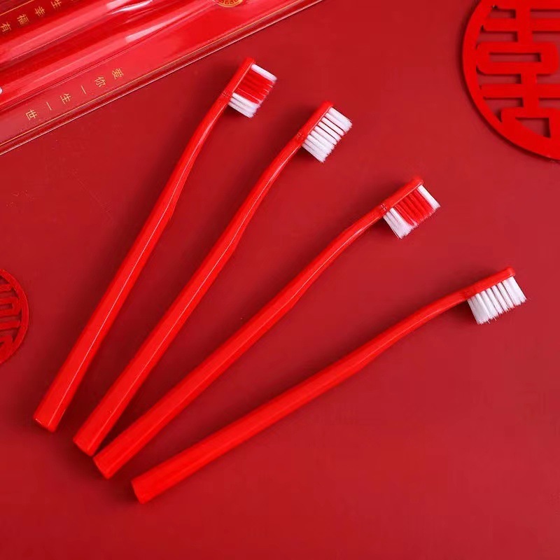 520 1314 Wedding Red Toothbrush, couple soft bristled dowry items, bride's family, bride's family, dragon and phoenix wedding toiletries toothbrush details Picture