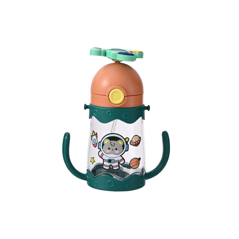 Douyin live children's plastic water cup, girls' baby drinking cup with straw, gravity ball, kindergarten baby pot Item Picture